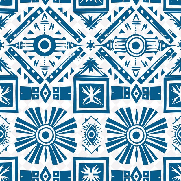 PSD a blue and white pattern with a sun symbol on it