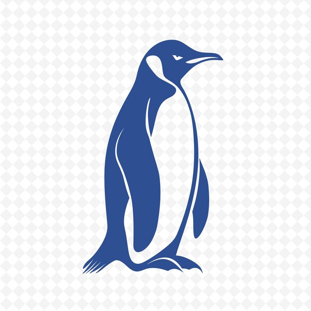 PSD a blue and white penguin with a white background