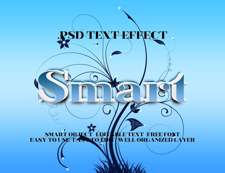 PSD a blue and white poster that says quot smart effect quot