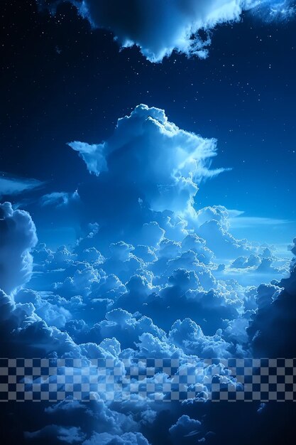 PSD un cielo blu e bianco con nuvole e uno sfondo blu