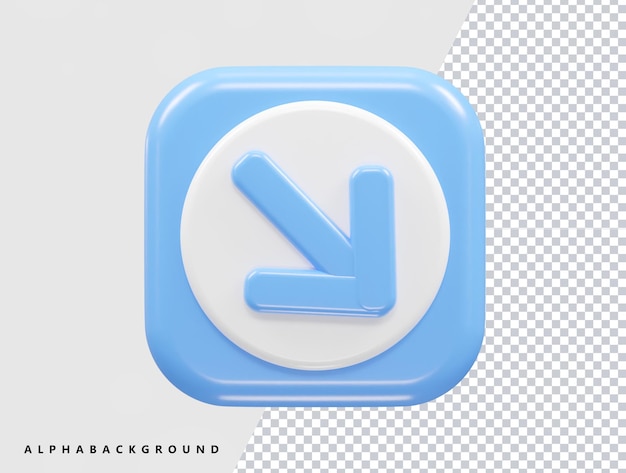 A blue and white square with a white arrow icon on it.