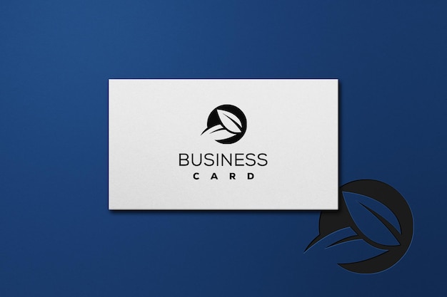 Blue and white theme business card mockup psd template