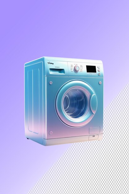 PSD a blue and white washing machine with a blue and white screen