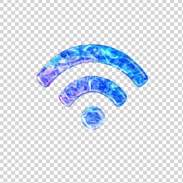 Blue wifi icon isolated on transparent background