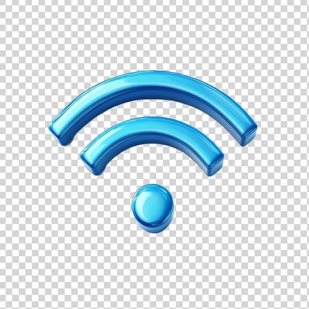 Blue wifi icon isolated on transparent background