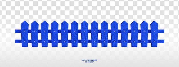 Blue wooden fence 3d render