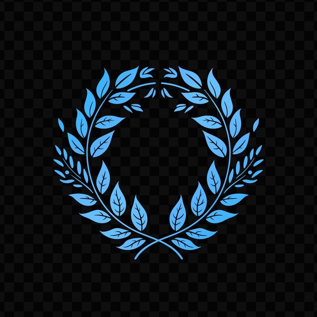 PSD blue wreath on a black background