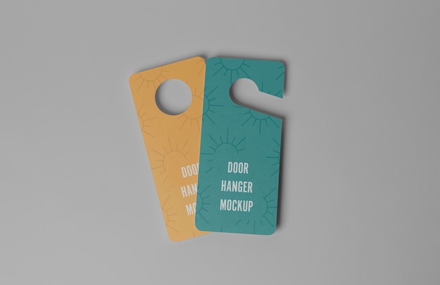 PSD blue and yellow door hangers for privacy