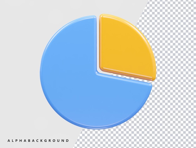 PSD a blue and yellow pie chart with the word blue on it