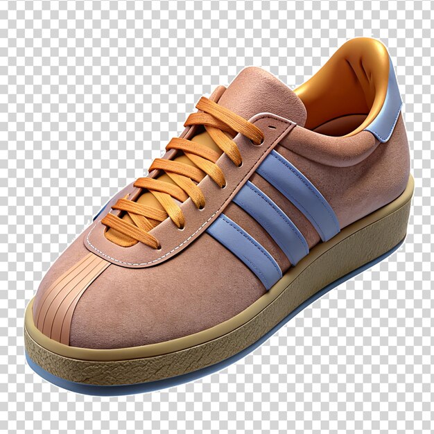 PSD blue and yellow shoes on transparent background