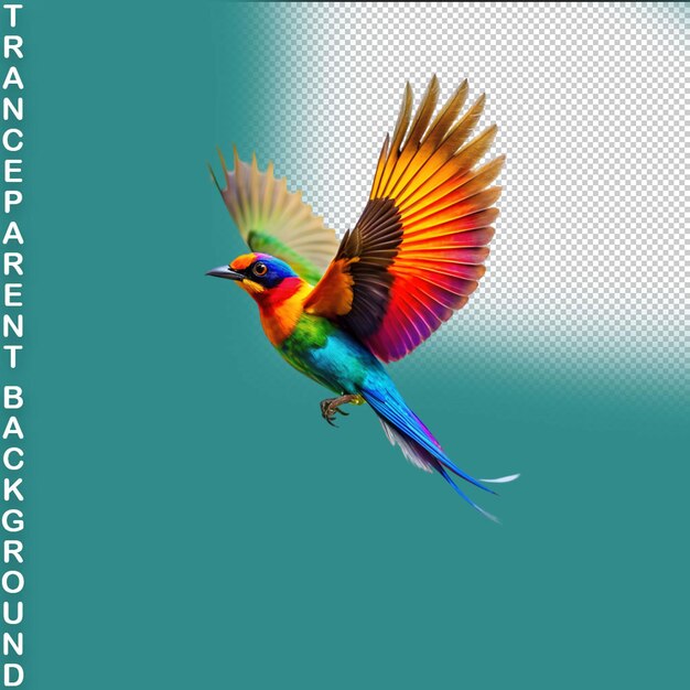 Blueandyellow macaw ara ararauna flying isolated on transparent background