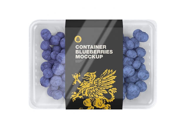 Blueberries container mockup