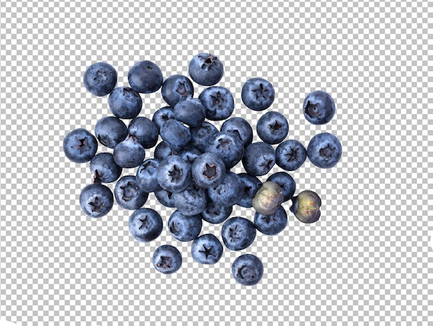 PSD blueberries isolated on alpha layer