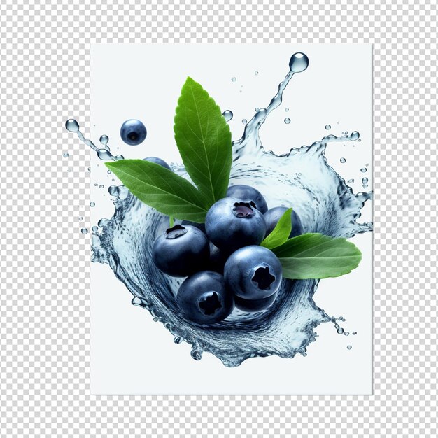 PSD blueberries isolated on white