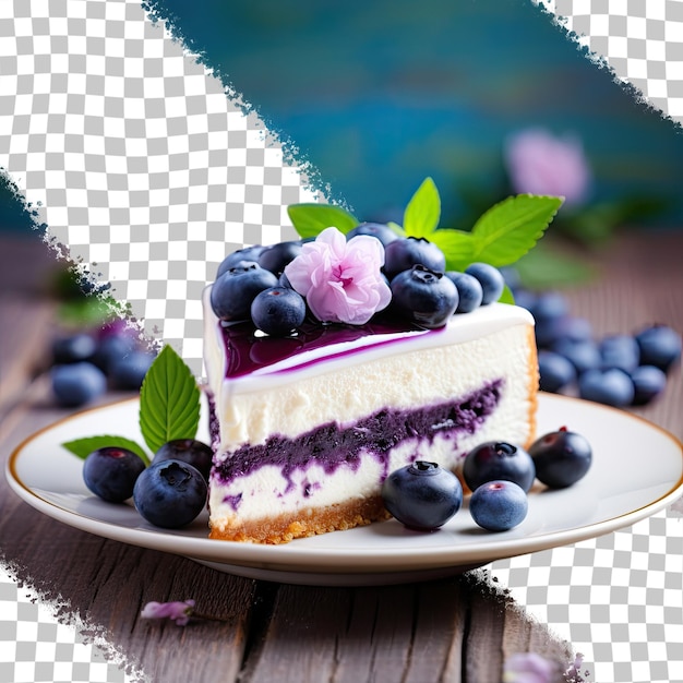 PSD blueberry cheese cake with a transparent background that was made at home