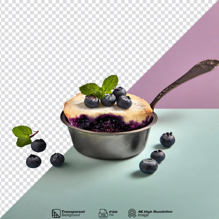 PSD blueberry cobbler isolated on transparent background