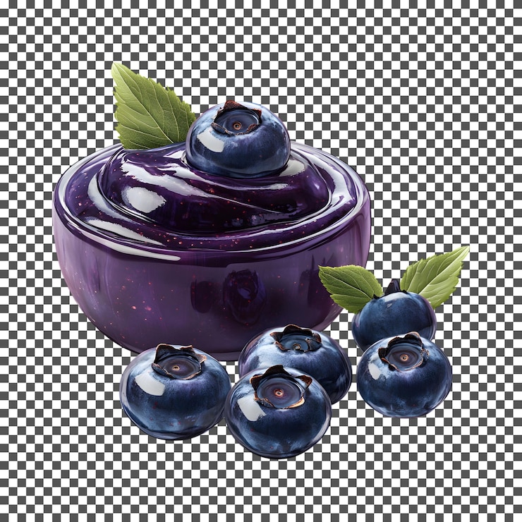 PSD blueberry jam delight isolated on transparent background