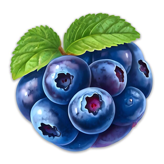 PSD blueberry logo design white background