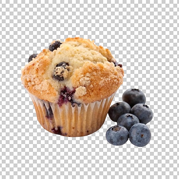 blueberry muffin with a crumbly top and fresh blueberries inside