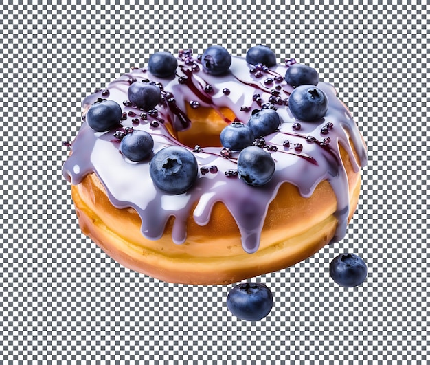 PSD blueberry pancake donut geïsoleerd op transparante achtergrond
