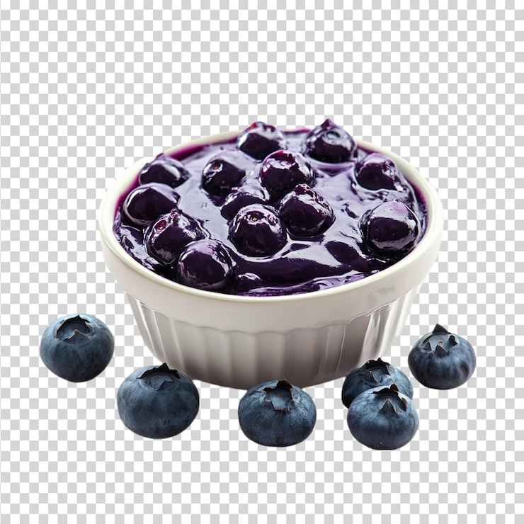 PSD blueberry pudding isolated on transparent background
