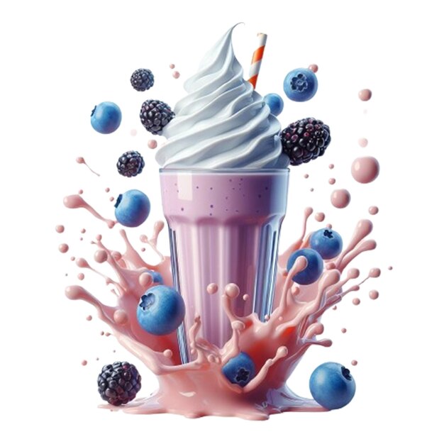 PSD blueberry smoothie splash