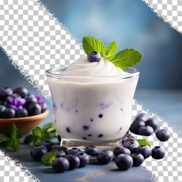 PSD pudding di yogurt ai mirtilli un dessert sano sfondo trasparente