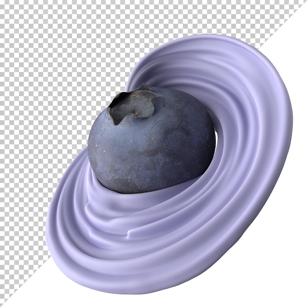 PSD blueberry yogurt splashes isolated on background