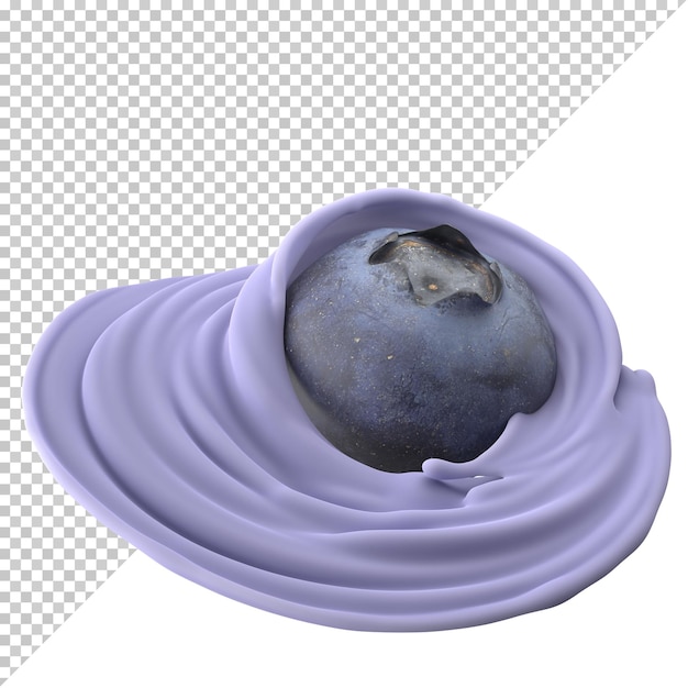 Blueberry yogurt splashes isolated on background