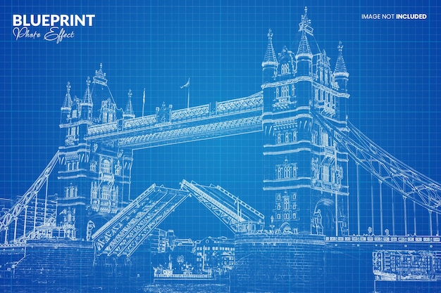 Blueprint effect photoshop