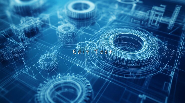 PSD blueprint of intricate gears and mechanical parts
