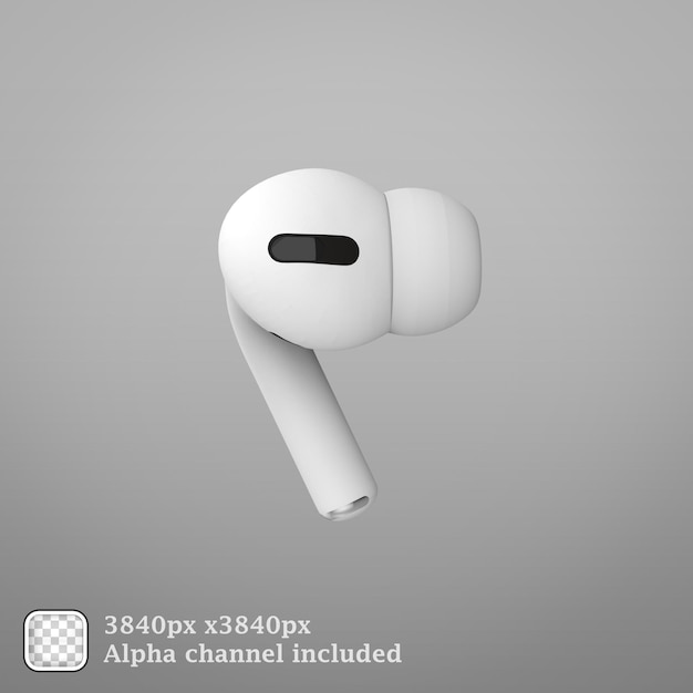 PSD bluetooth earphones airpods 3d rendering illustration