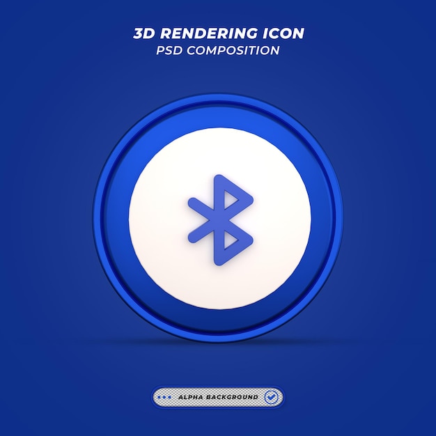 Значок bluetooth в 3d-рендеринге