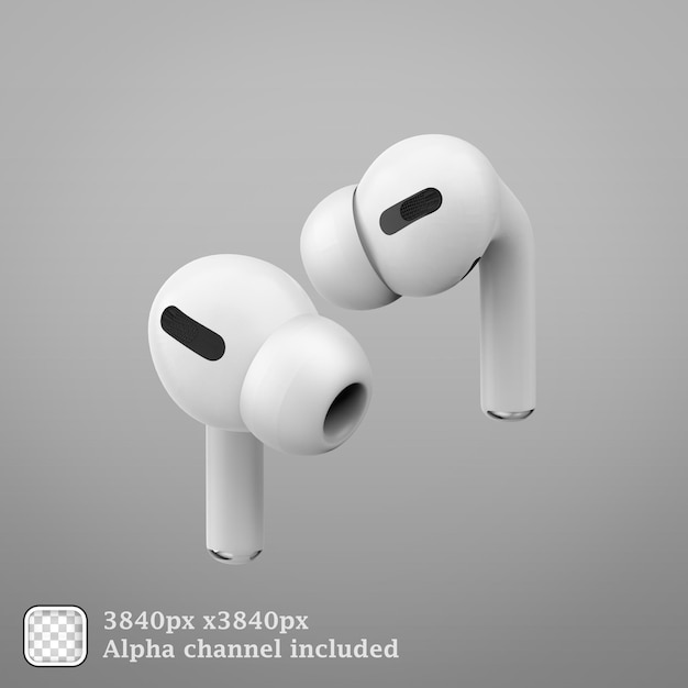 Bluetooth-oortelefoons airpods 3D-rendering Illustratie