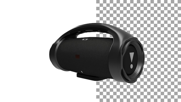 Vista angolare dell'altoparlante bluetooth senza rendering 3d dell'ombra