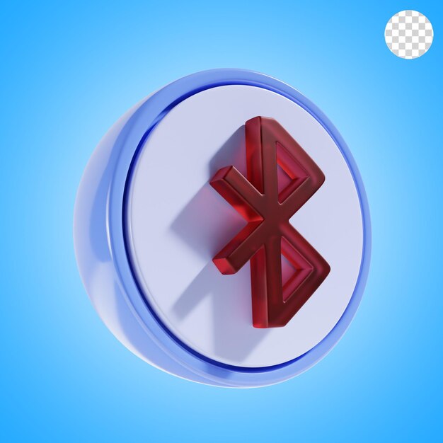 PSD bluetooth with round background 3d icon