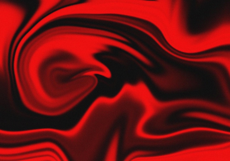 PSD blur retro rood zwart vloeibare golvende marmer gradiënt achtergrond met vloeibaar geraas korrelige textuur