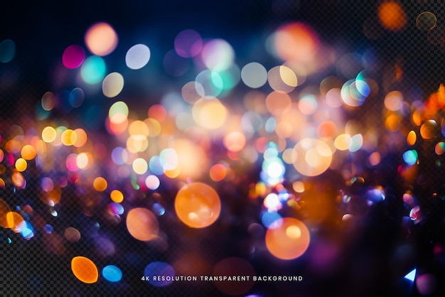 PSD blured light bokeh on transparent background