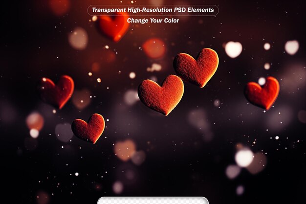 PSD blurred love hearts valentines day wallpaper