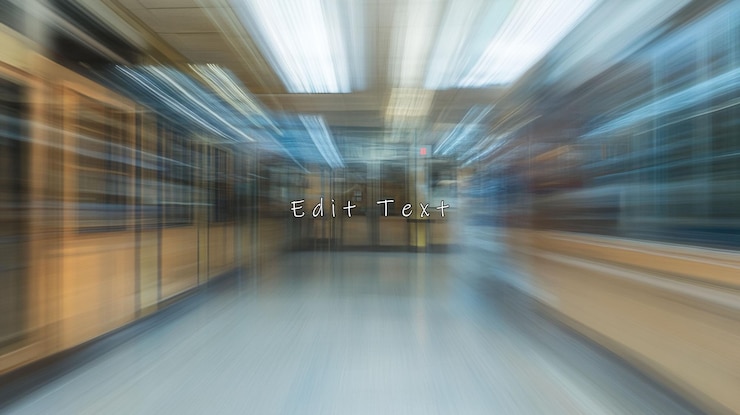 PSD blurred motion hallway interior