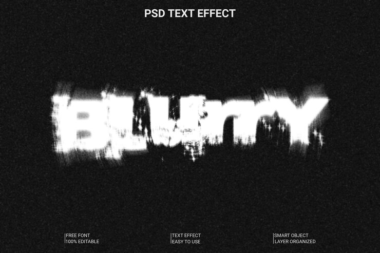 Эффект размытого редактируемого 3D-текста