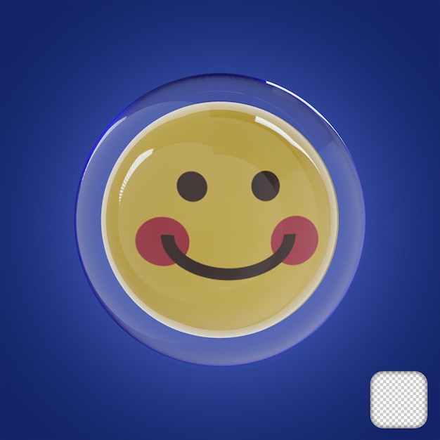 Blush Face Emoji z ilustracją Bubble 3d