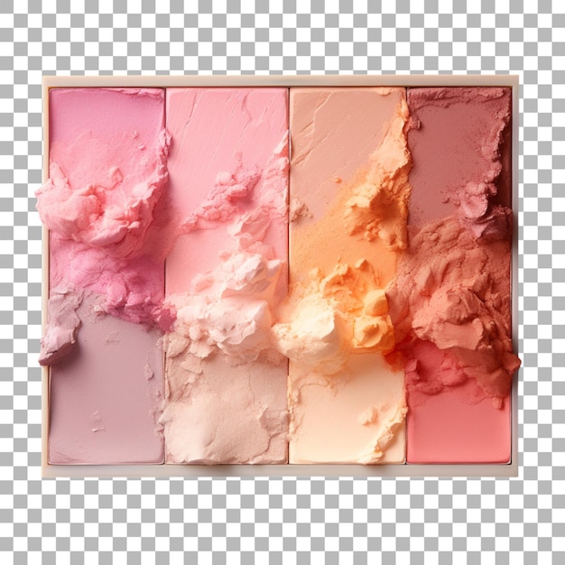 PSD blush palette on transparent background