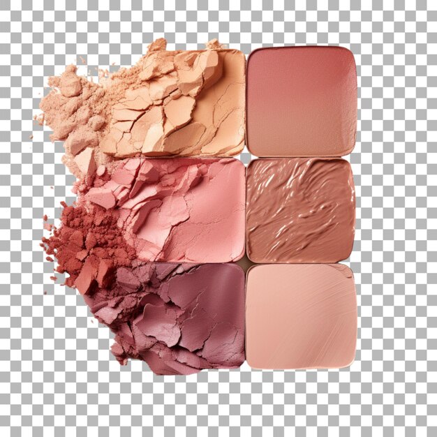 PSD blush palette on transparent background