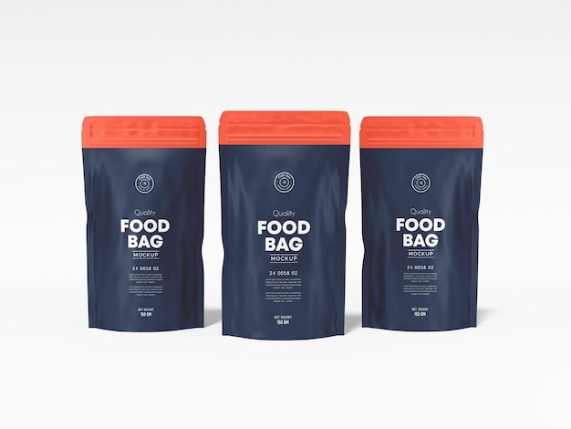 Błyszcząca folia Stand Up Food Pouch Bag Branding Mockup