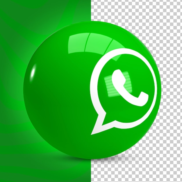 PSD błyszcząca ikona logo whatsapp 3d