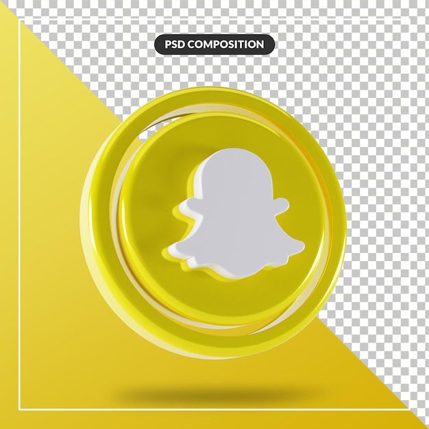 Błyszczące Logo Snapchat Na Białym Tle Projekt 3d