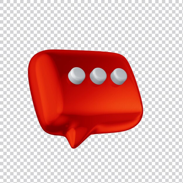 Błyszczący dymek 3d render dla mediów społecznościowych