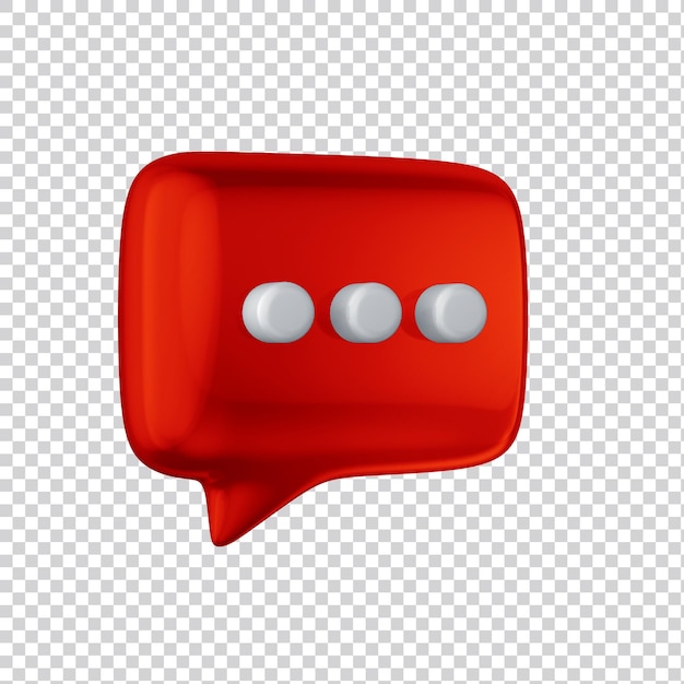 Błyszczący dymek 3d render dla mediów społecznościowych