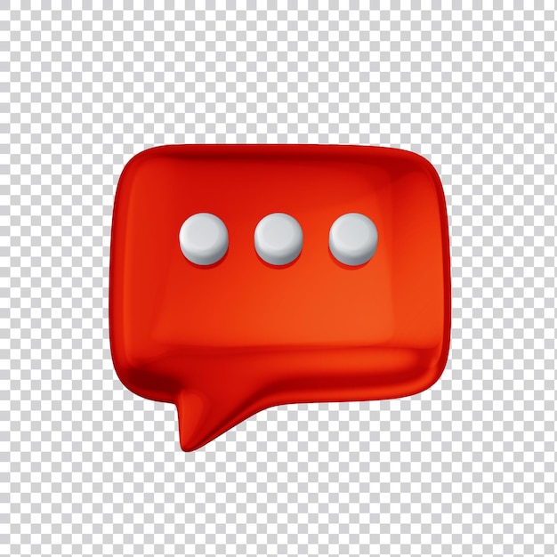 Błyszczący dymek 3d render dla mediów społecznościowych